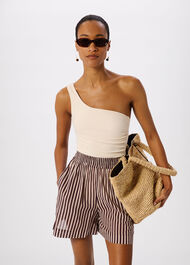 Textured One Shoulder Swimsuit