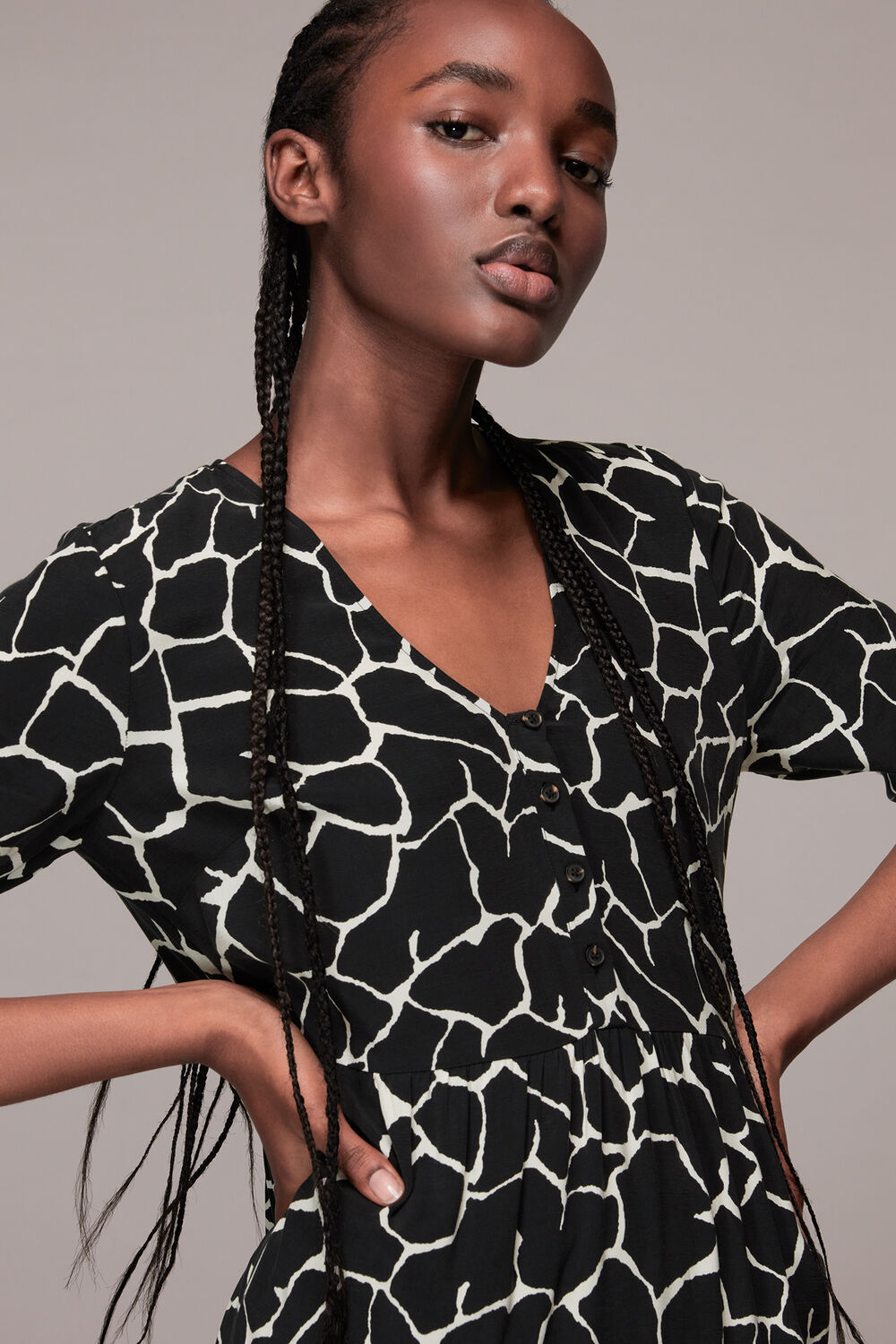 Layla Giraffe Trapeze Dress
