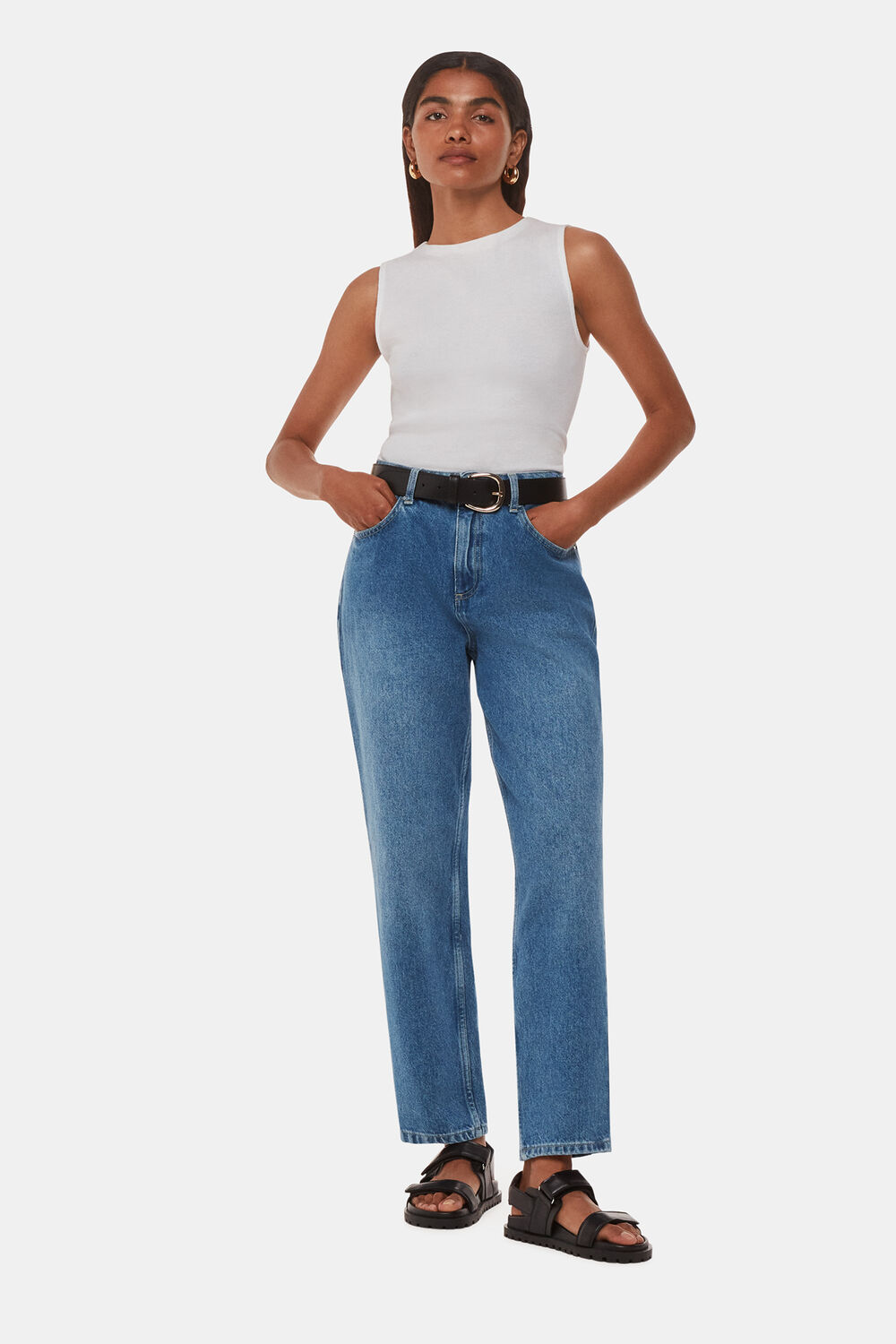 Denim Petite Straight Leg Full Length Jean