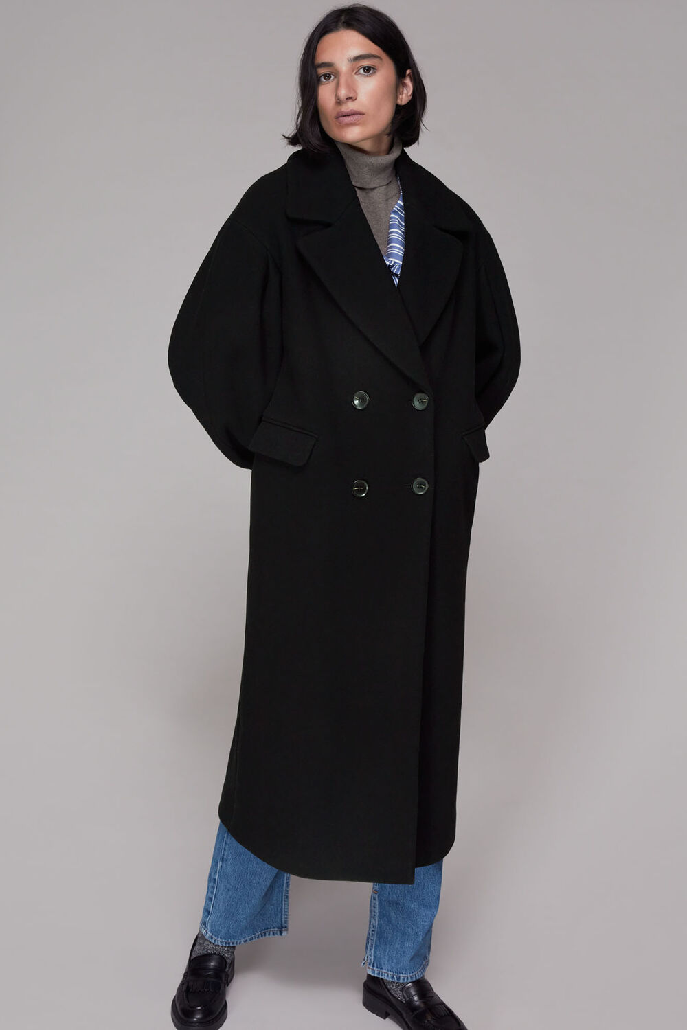 Indira Puff Sleeve Wool Coat