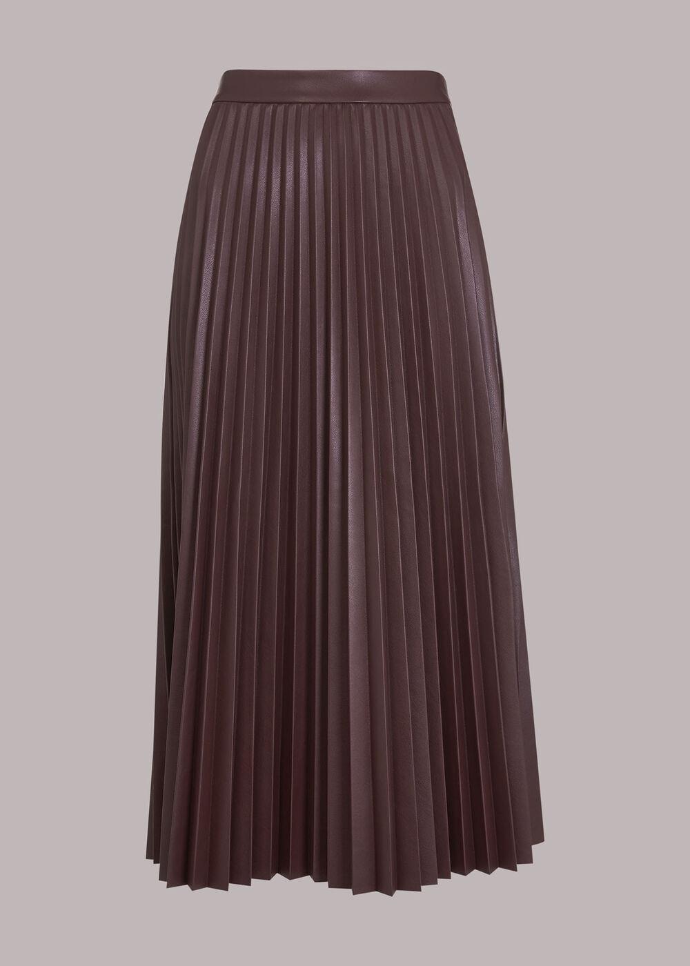 Pleat PU Leather Skirt