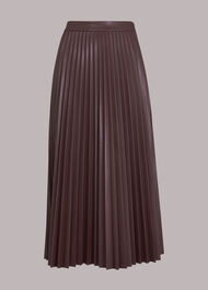 Pleat PU Leather Skirt
