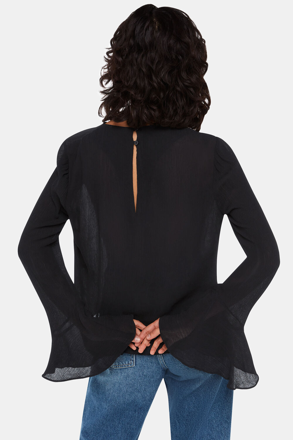 Pia Plisse Cowl Neck Top