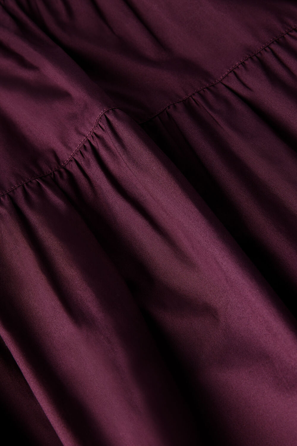 Plum Tier Hem Cotton Skirt