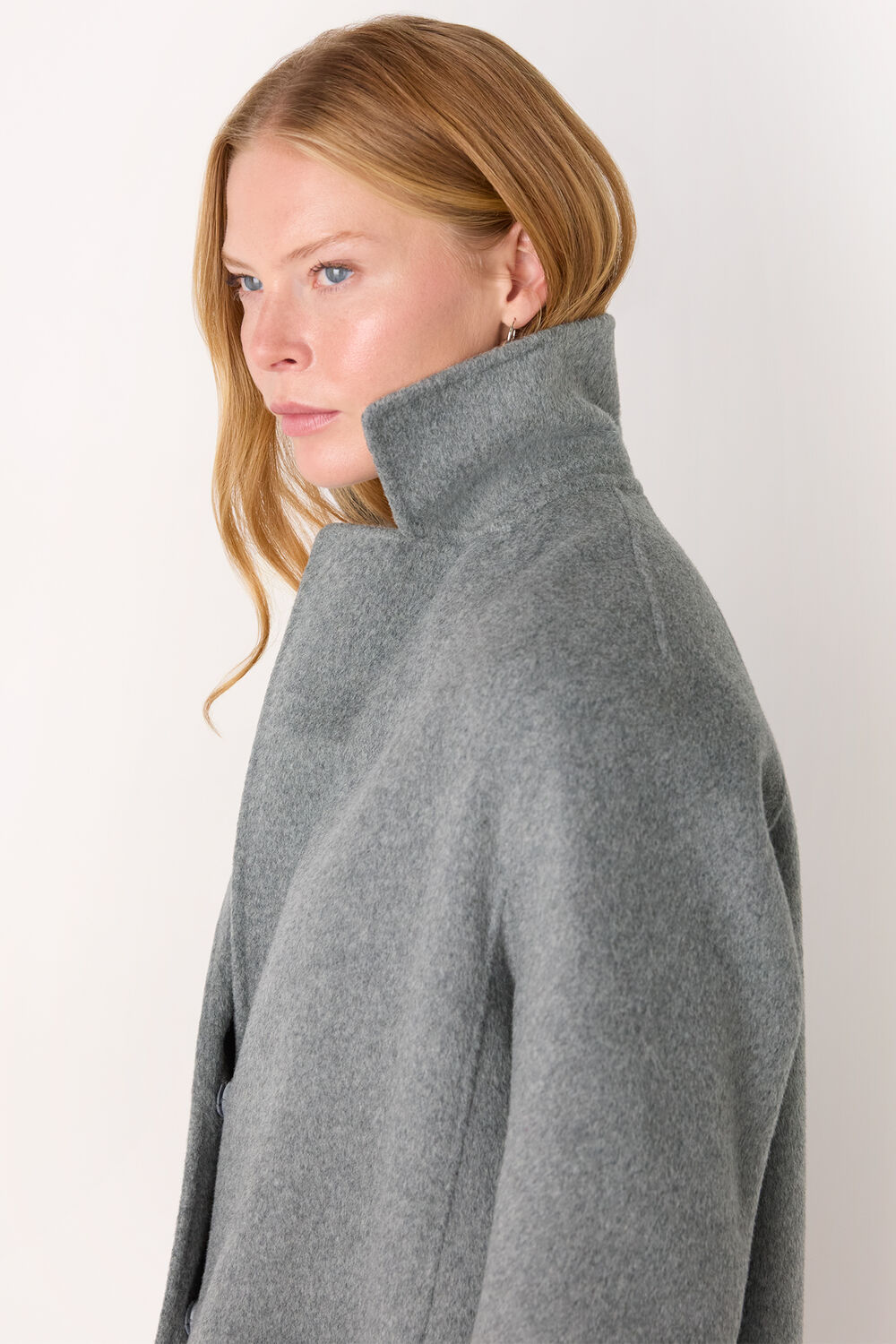Grey Cassie Double Face Pocket Coat