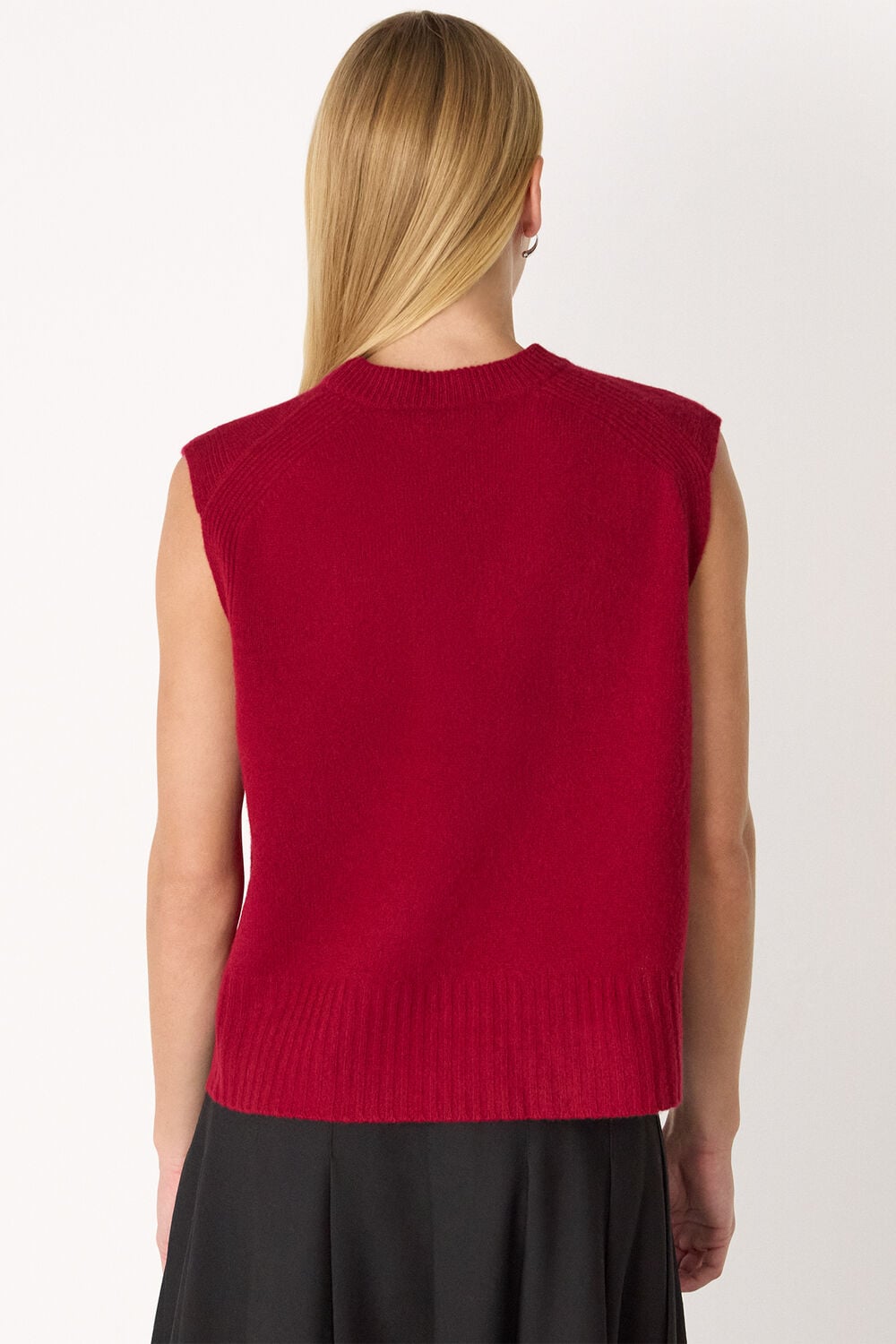 Dark Red Wool Sleeveless Tank