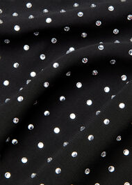 Hot Fix Sheer Sleeve Blouse