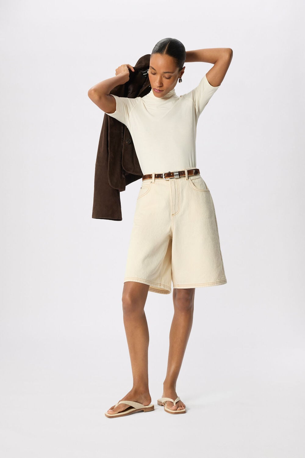 Ivory Tie Neck Detail Top