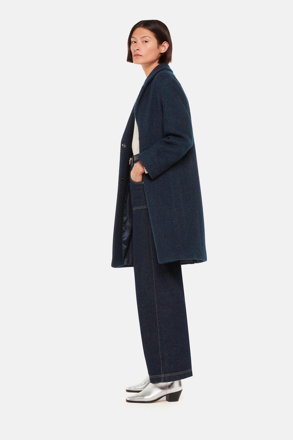 Teal Fran Boucle Coat
