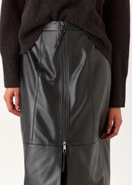 Zip Front Leather Pencil Skirt