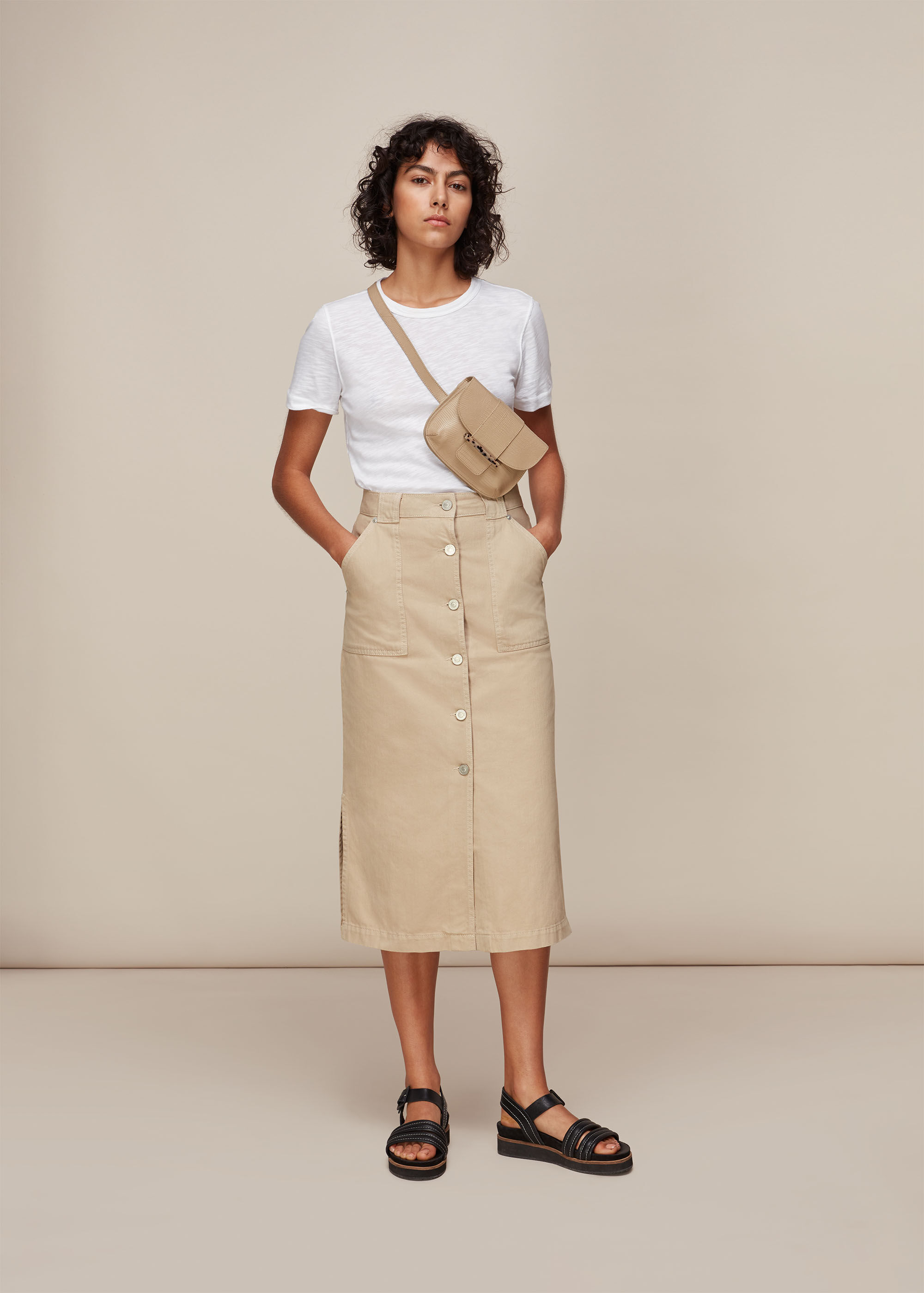 Stone Utility Denim Skirt | WHISTLES 