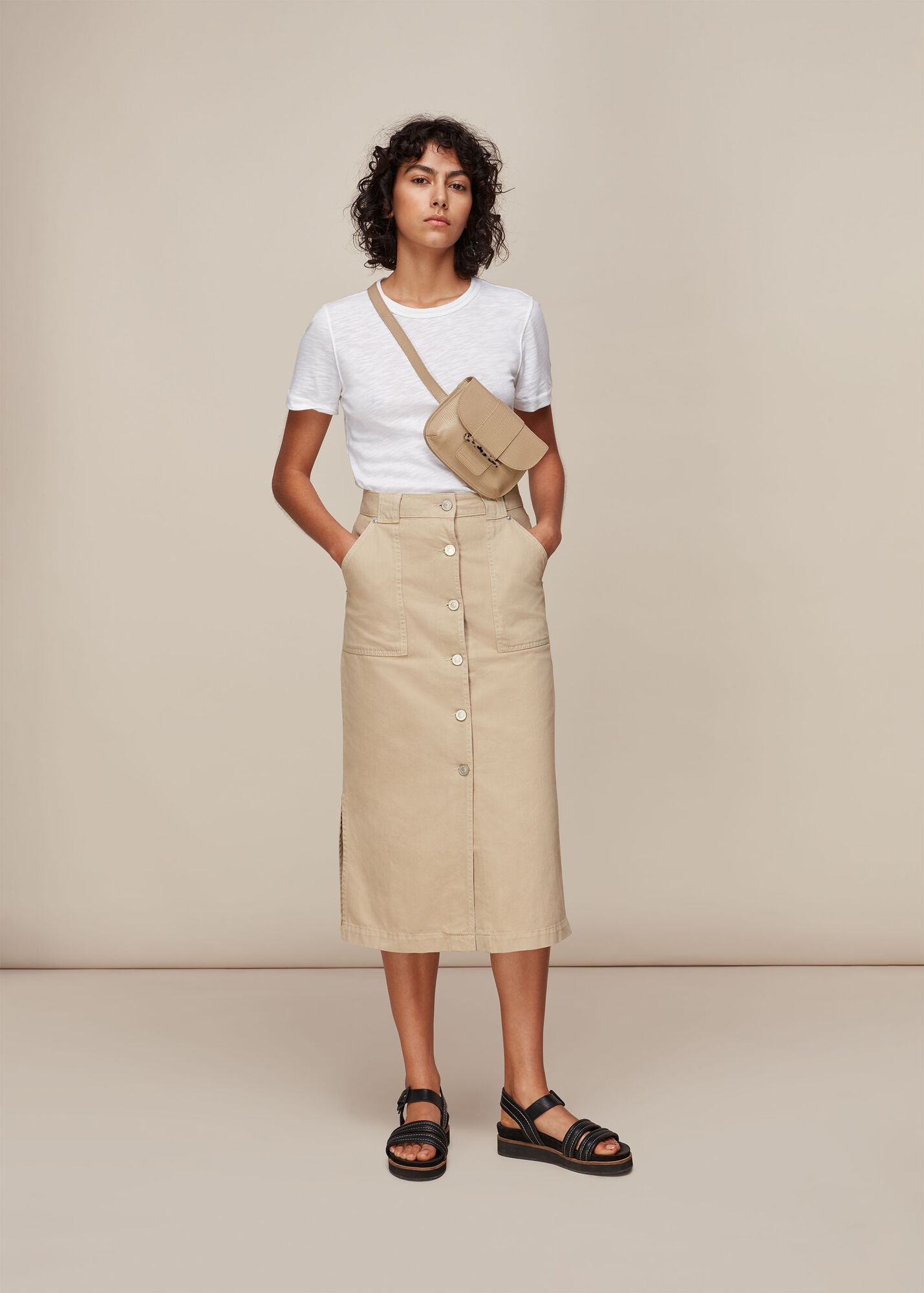 Stone Utility Denim Skirt WHISTLES Whistles US