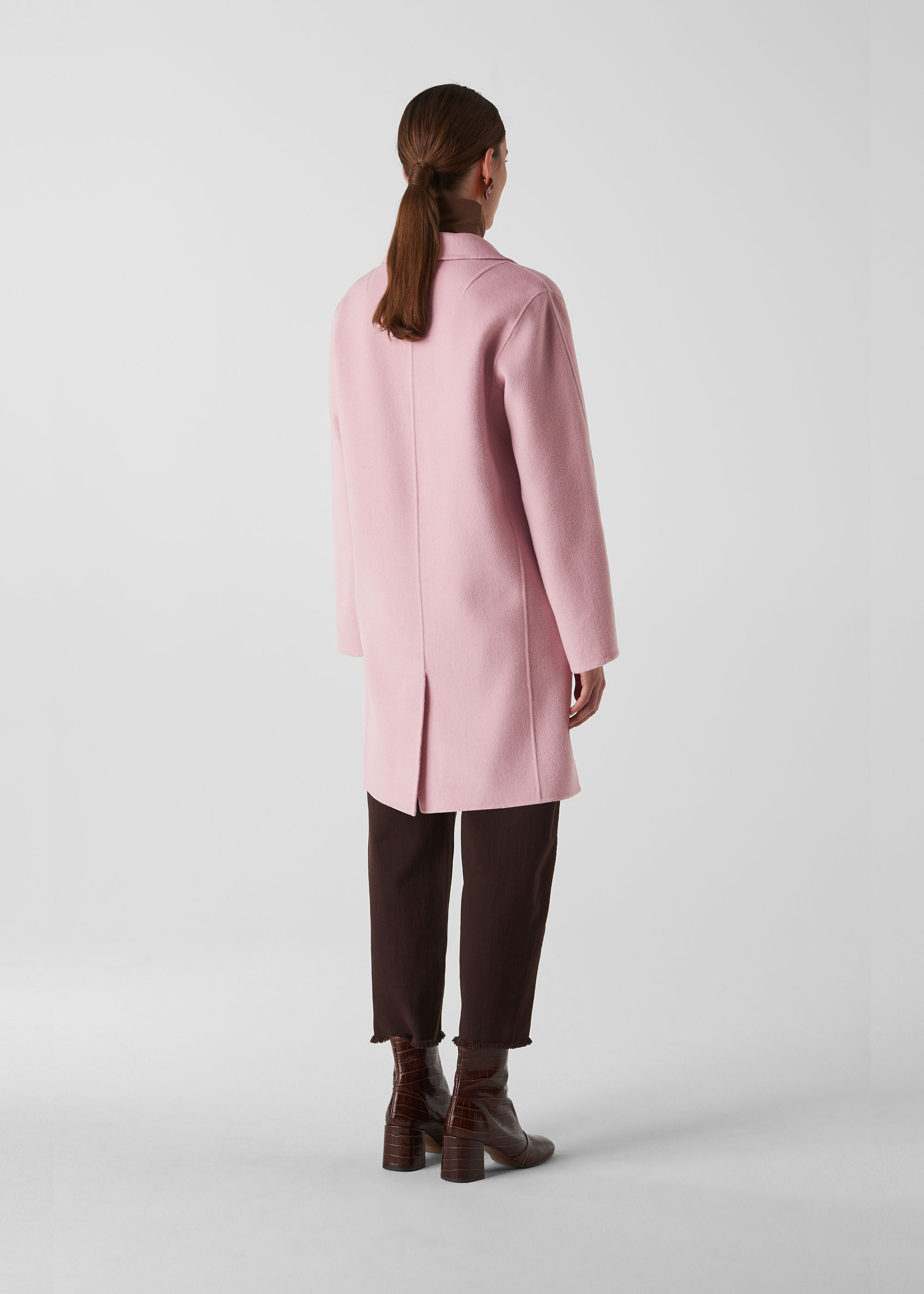 Pale Pink Nell Double Sided Crombie Coat | WHISTLES | Whistles US |