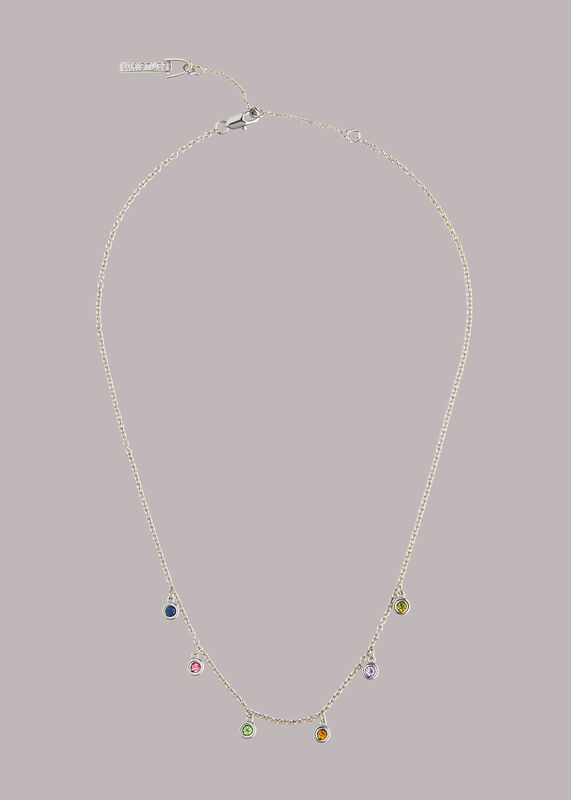 Silver Multi Gem Necklace