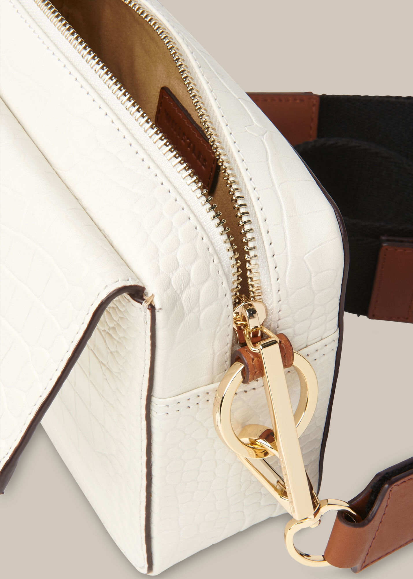 White Millie Croc Crossbody Bag WHISTLES Whistles US