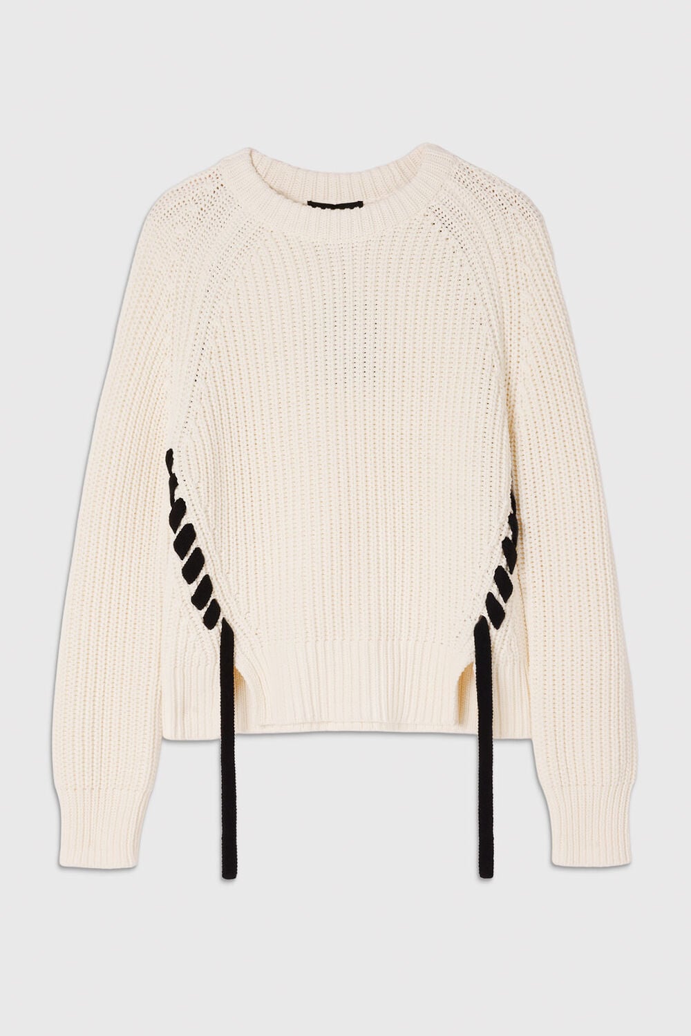 Ivory Lacing detail Crew Jumper