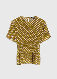 Ikat Spot Shirred Blouse