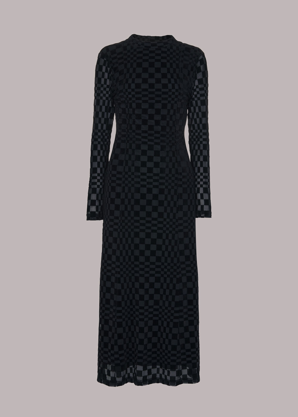 Illusion Checked Mesh Dress