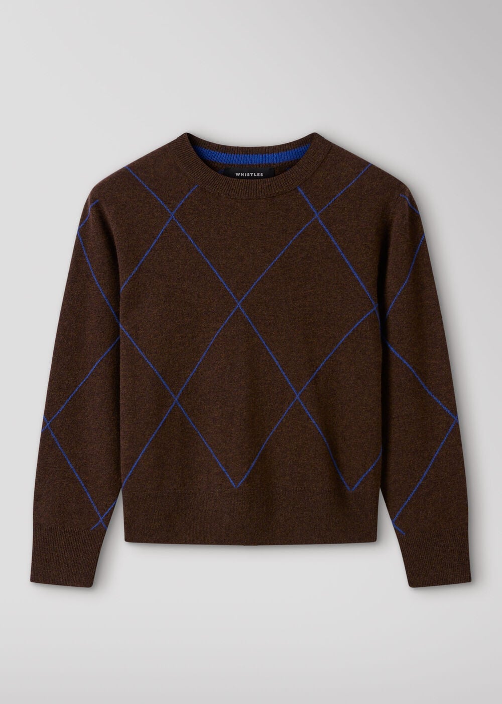 Wool Contrast Diamond Knit