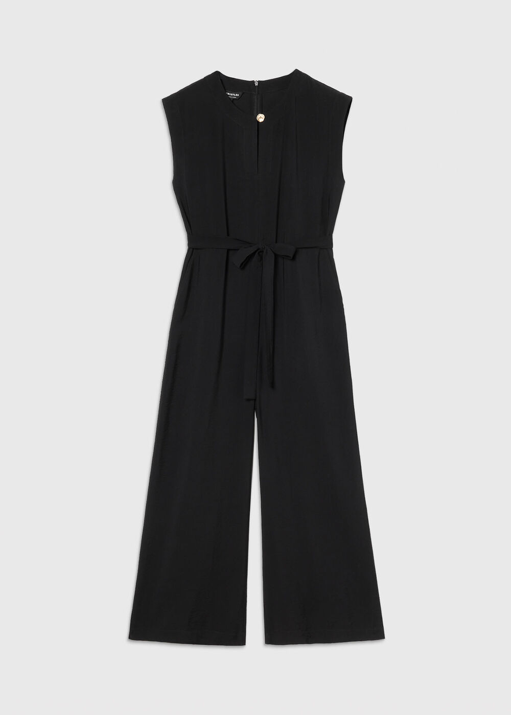 Button Detail Tie Jumpsuit