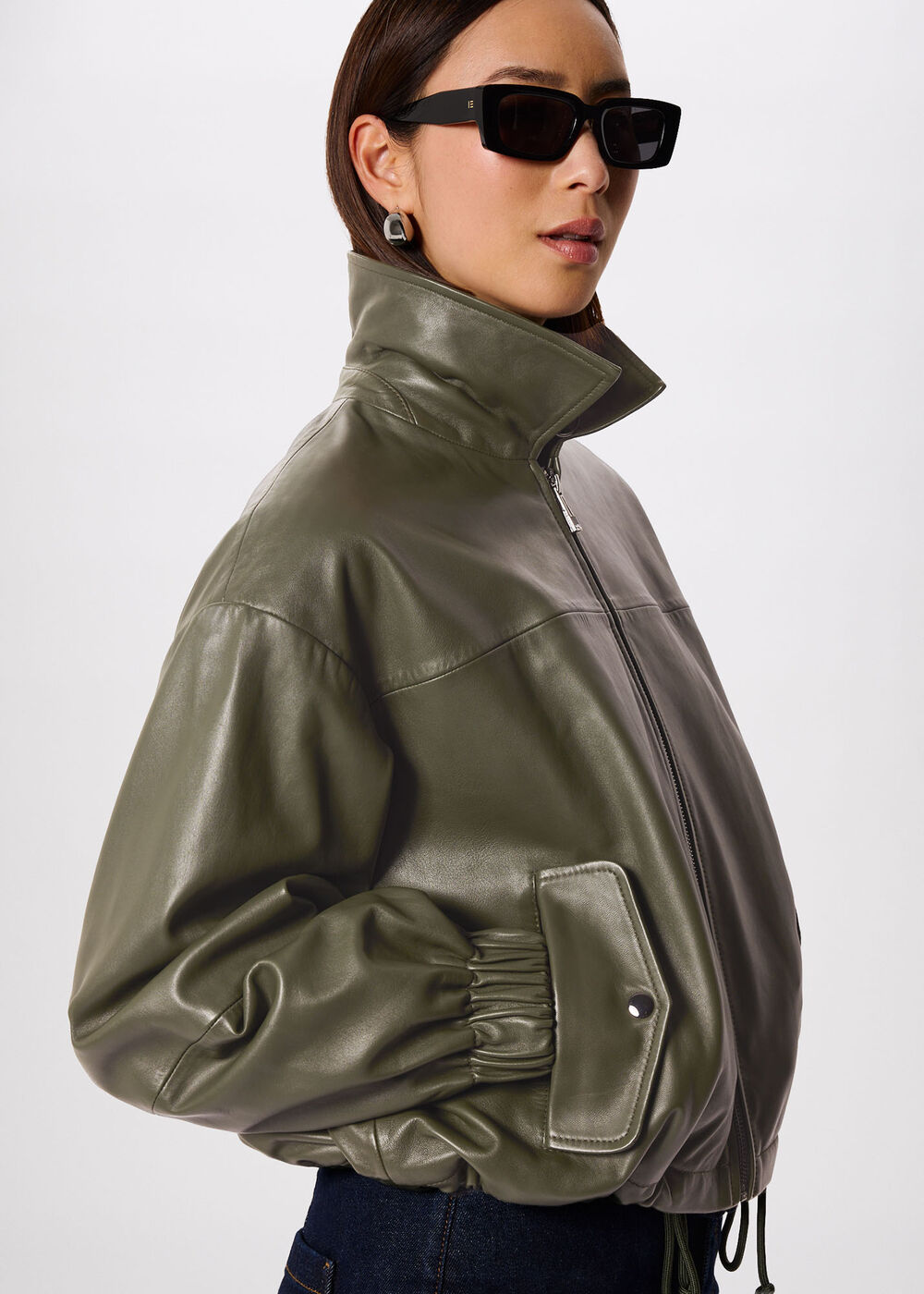 Frida Leather Bomber Jacket