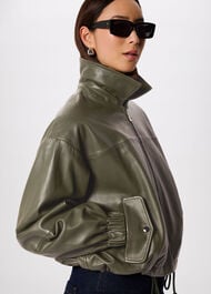 Frida Leather Bomber Jacket