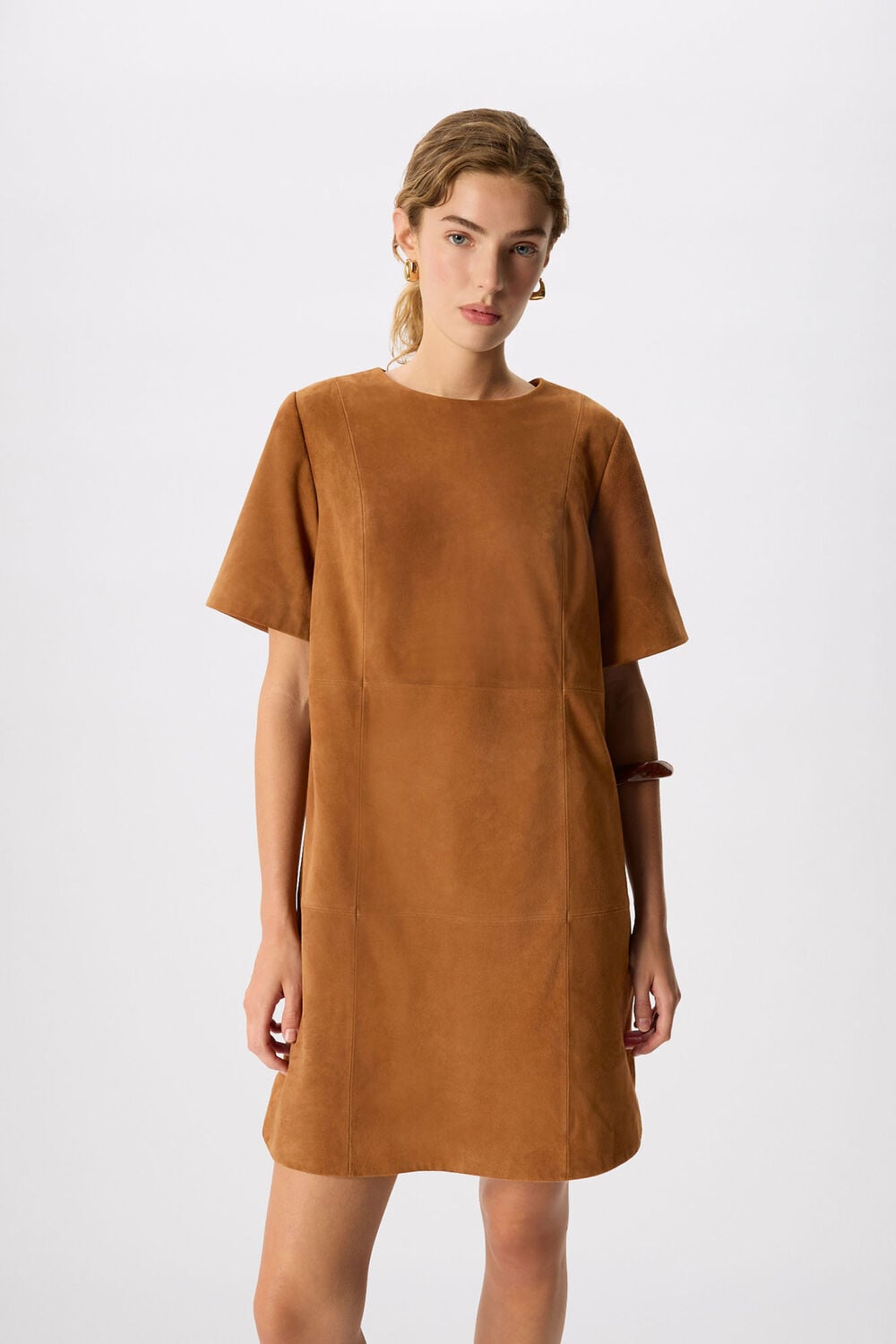 Suede Boxy Mini Dress