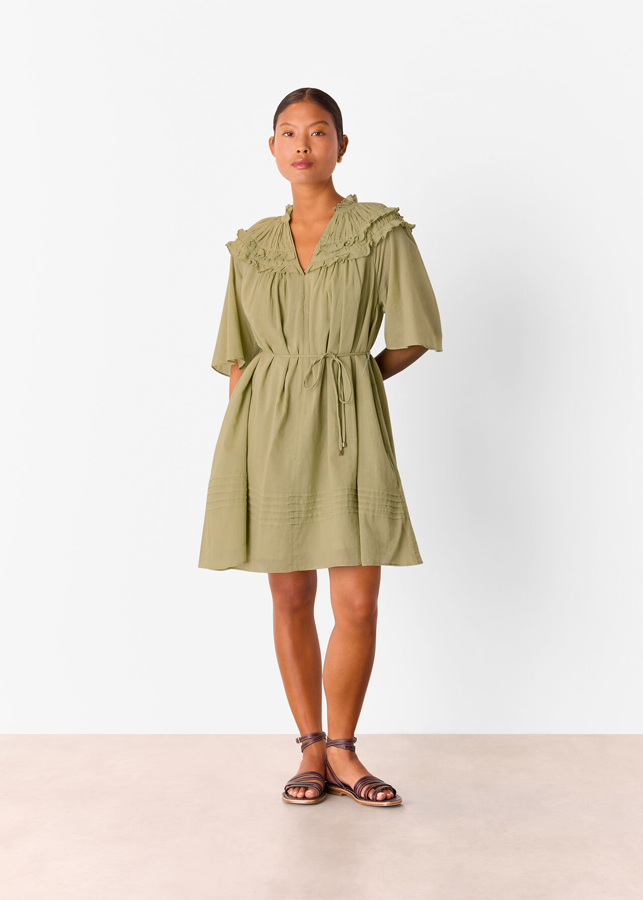 Petite Cotton Frill Mini Dress