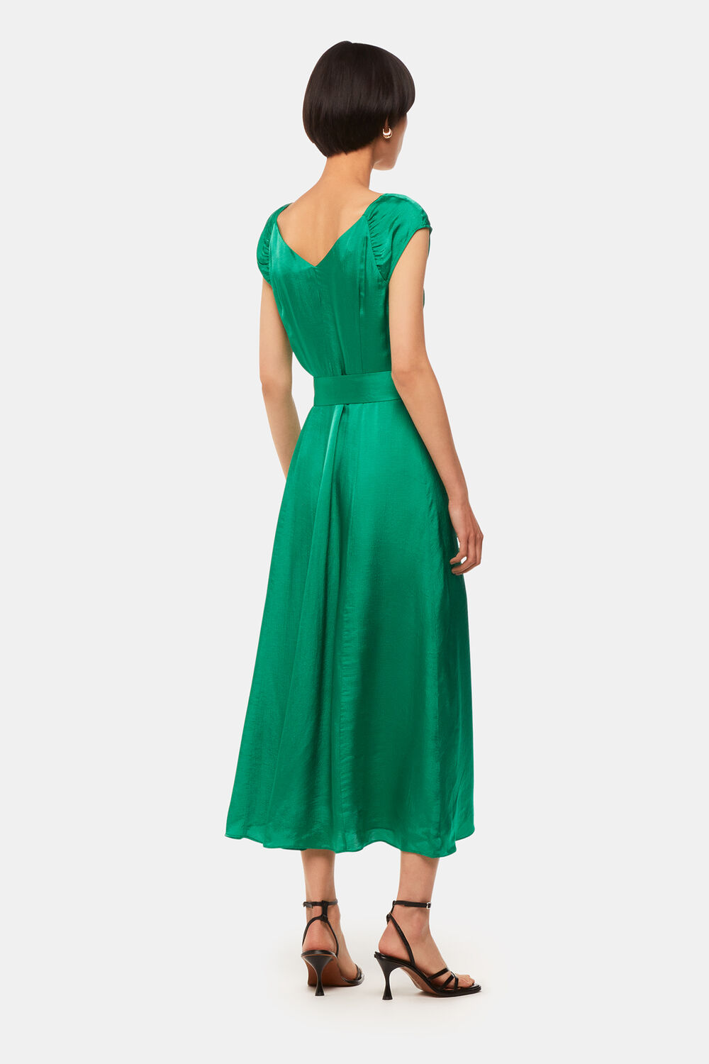 Arie Hammered Satin Midi Dress