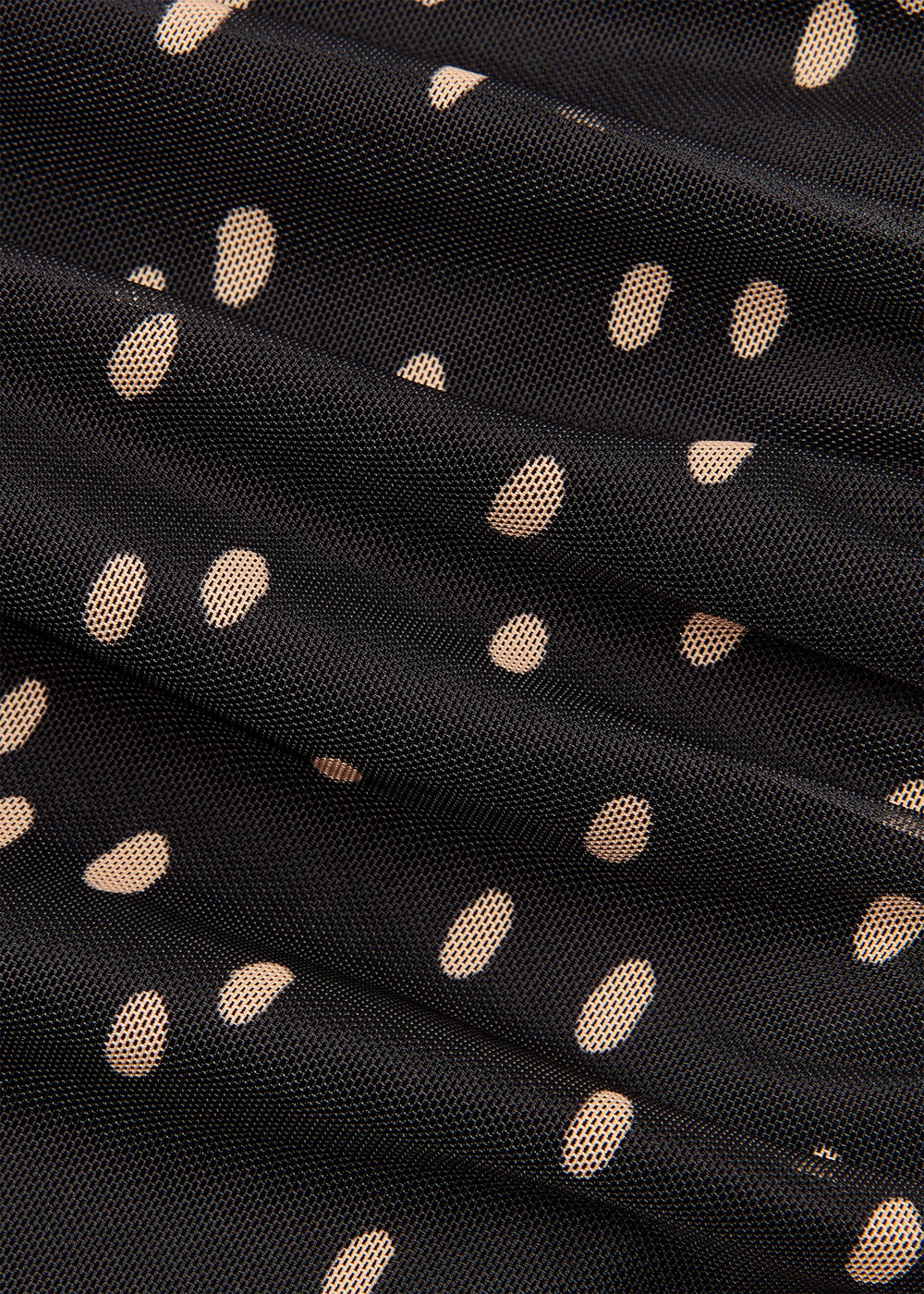 Spot Print Mesh Jersey Top