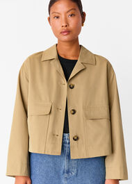 Petite Short Cotton Trench Jacket