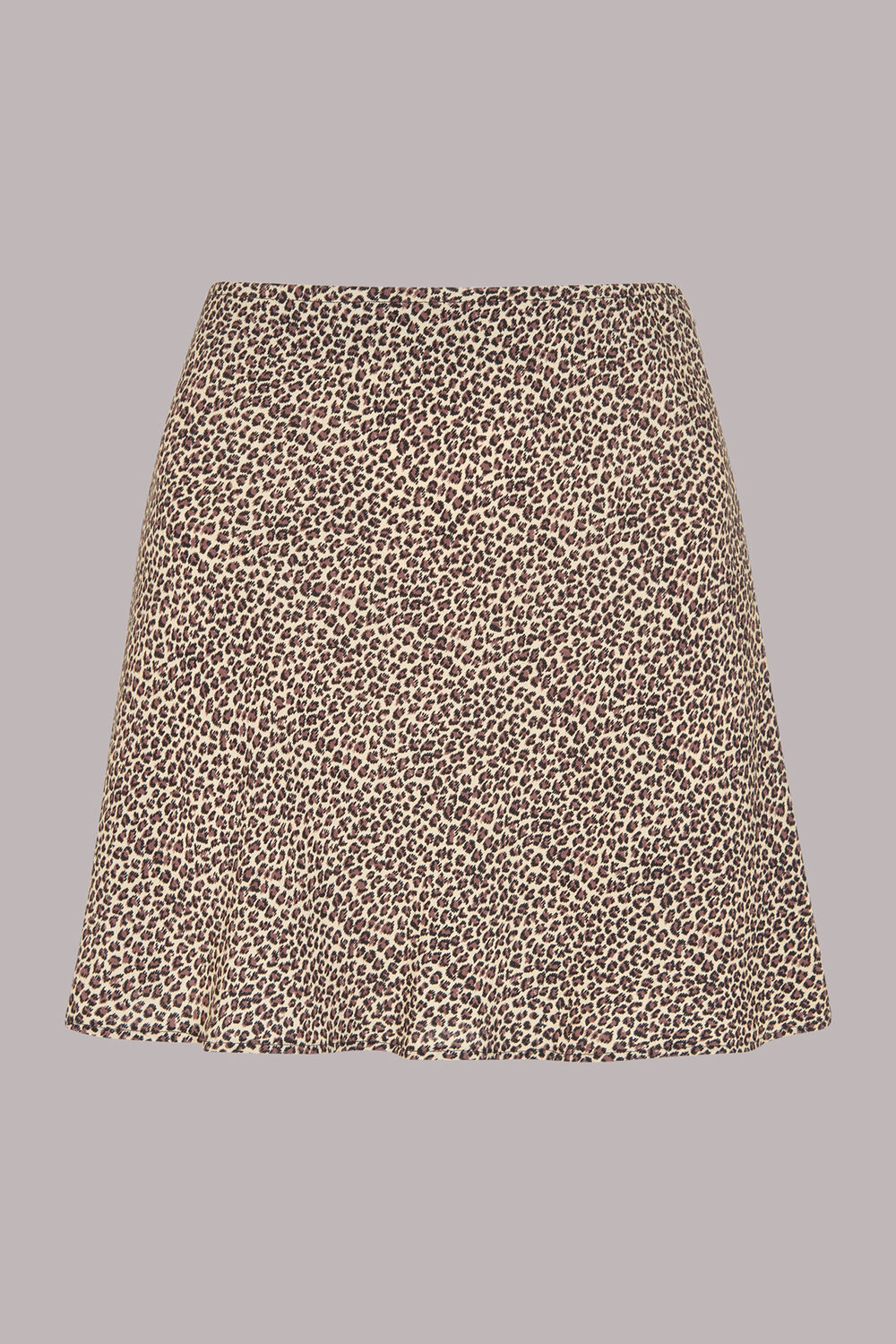 Petite Dashed Leopard Mini Bias Skirt