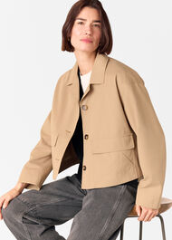 Short Cotton Trench Jacket