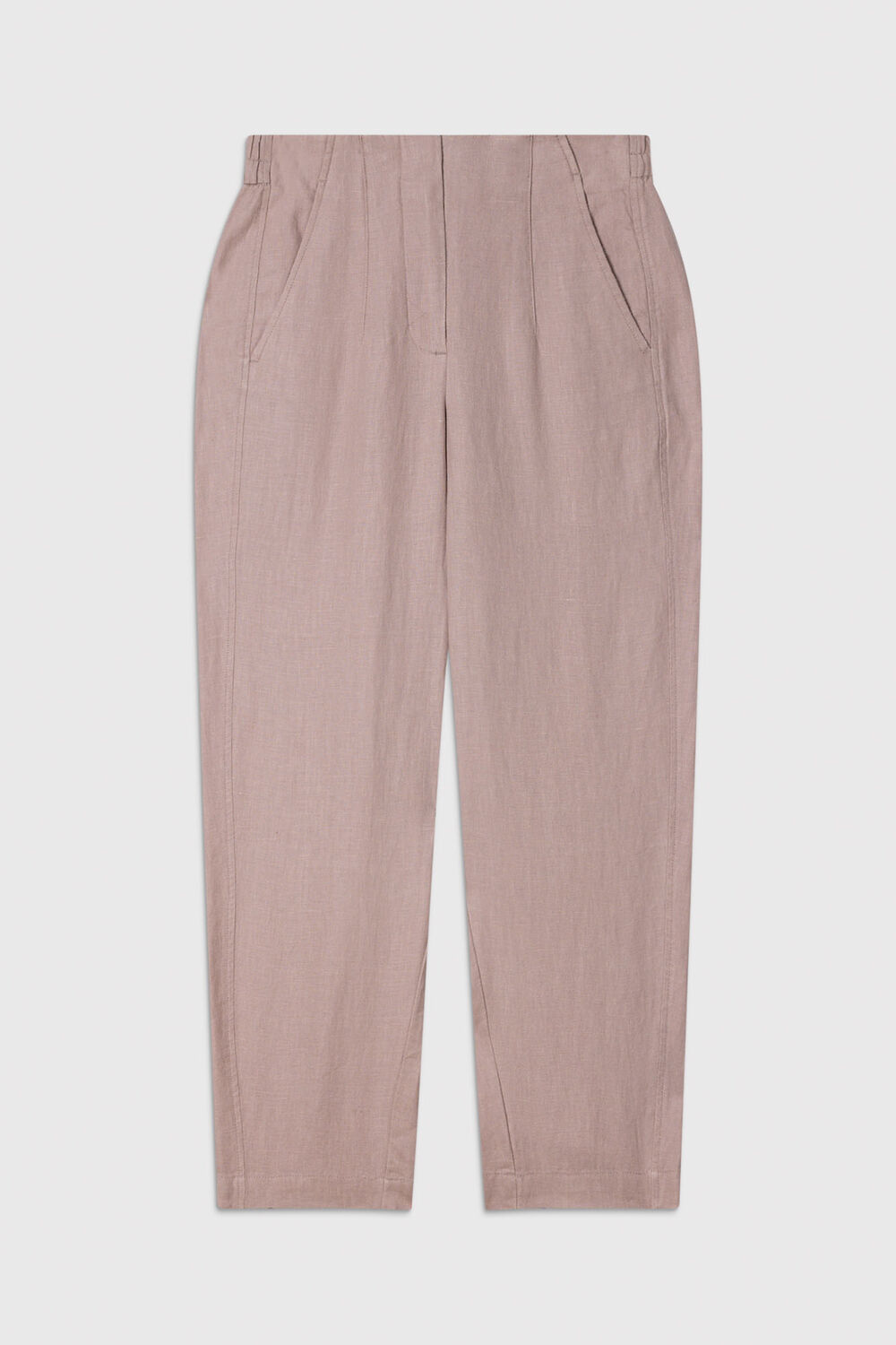 Dusty Pink Linen Barrel Leg Trouser