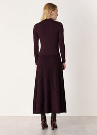 Funnel Neck Pleated Knit Dress