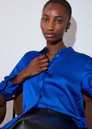 Satin Viscose Collared Shirt