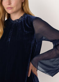 Velvet Sheer Sleeve Dress