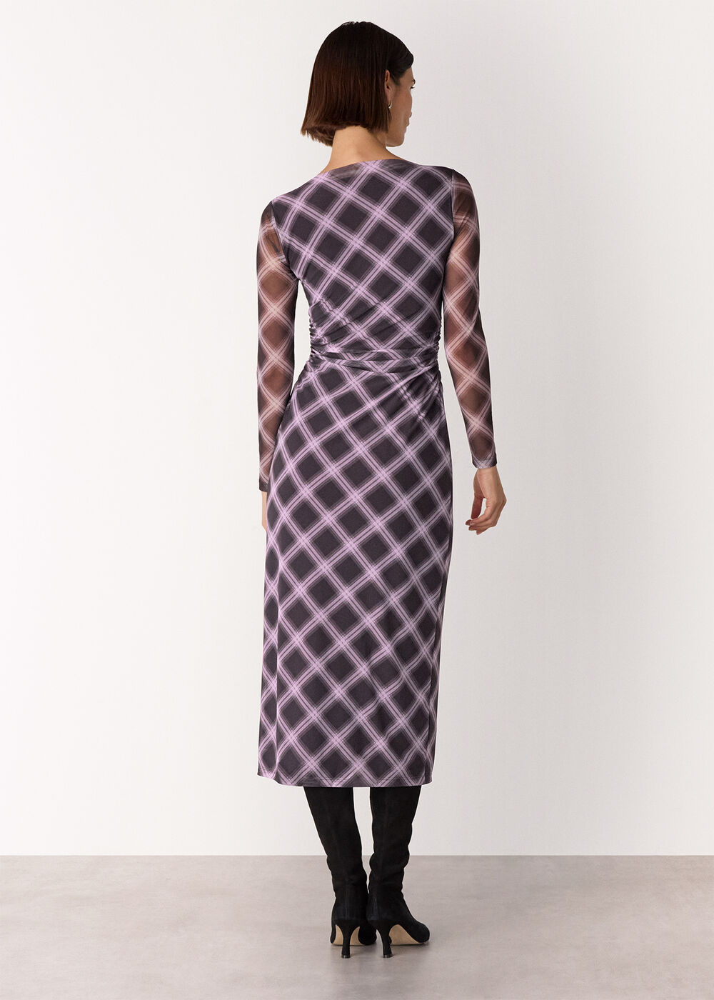 Check Mesh Dress