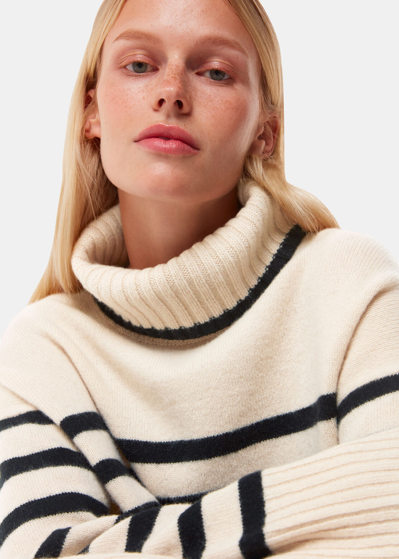 Stripe Wool Roll Neck