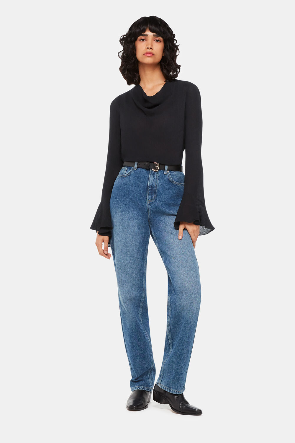 Pia Plisse Cowl Neck Top