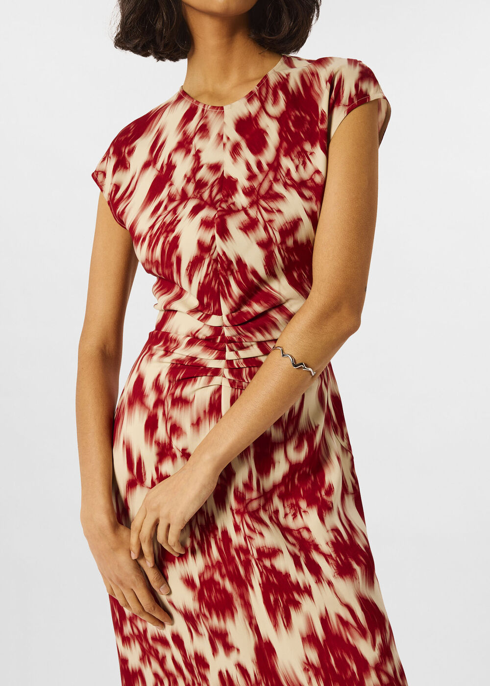 Petite Blurred Floral Crepe Dress