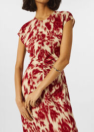 Petite Blurred Floral Crepe Dress