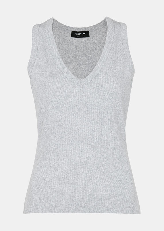 Grey Marl Ellis V Neck Jersey Vest