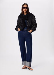 Natia Leather Western Jacket