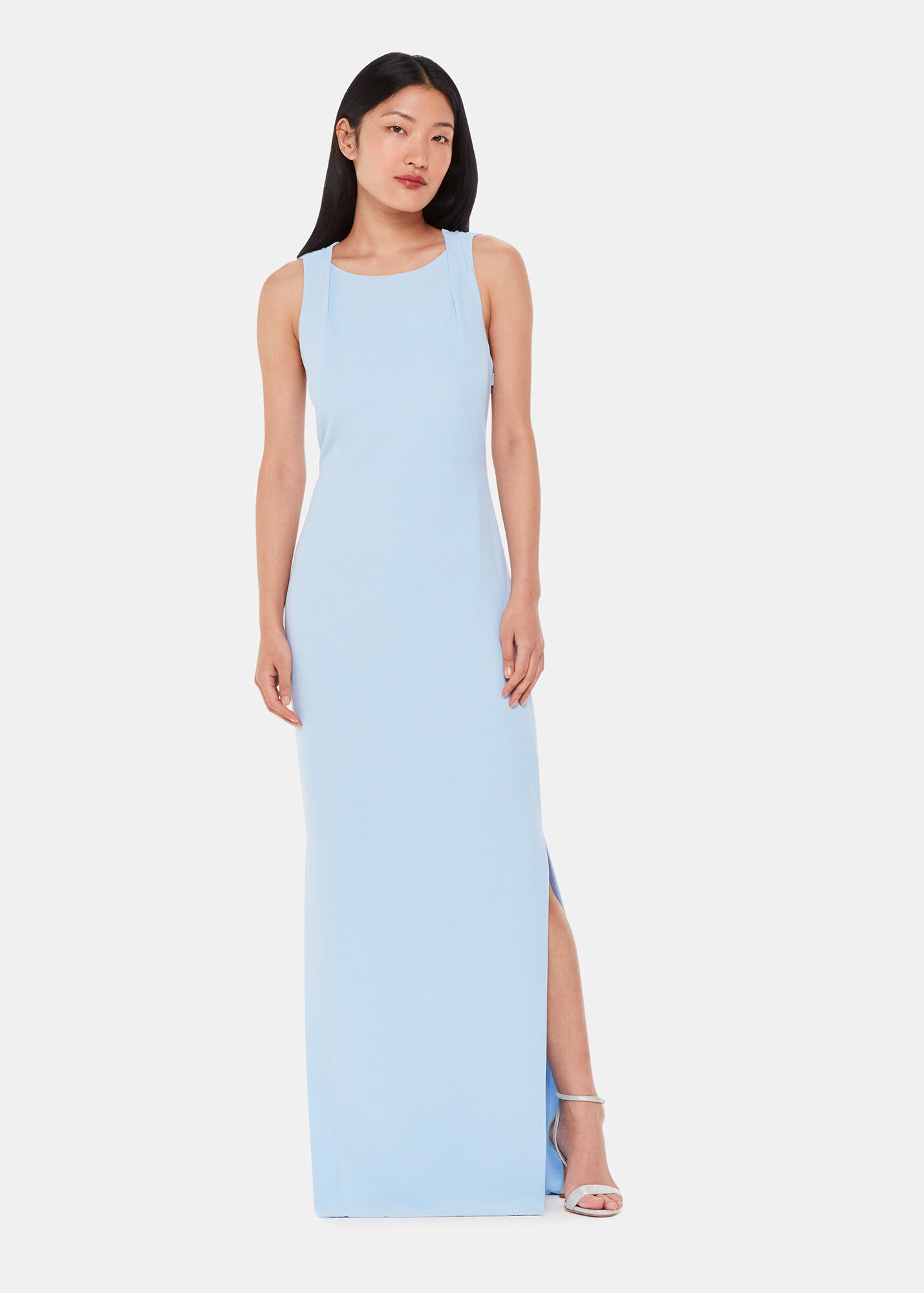 Whistles Light Blue Tie Back Maxi Dress Chic Wedding Style