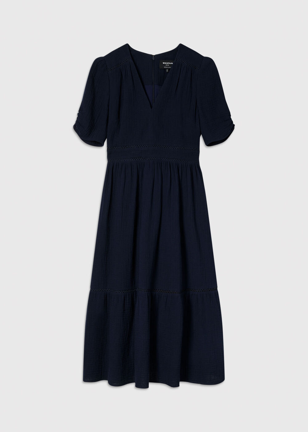 Petite V Neck Textured Midi Dress