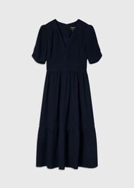 Petite V Neck Textured Midi Dress