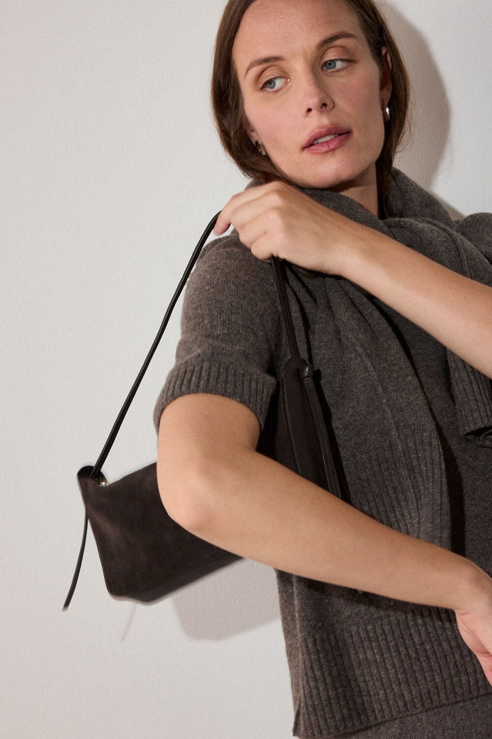 Small Suede Knot Shoulder Bag