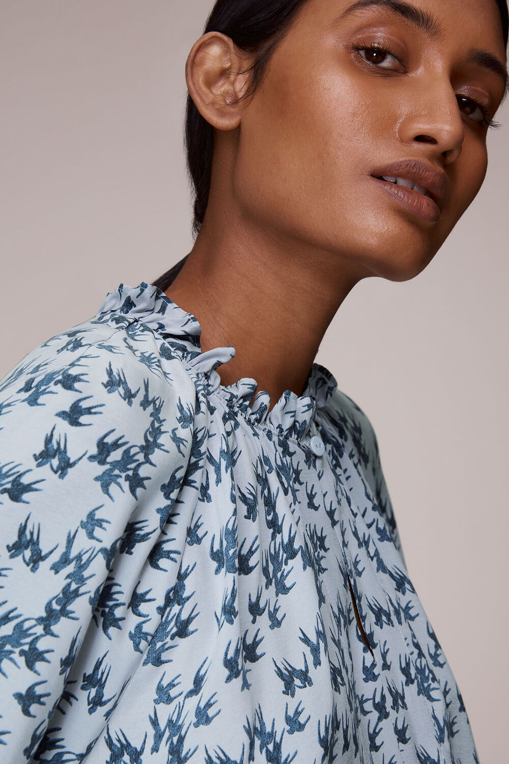 Beatrix Swallows Print Blouse
