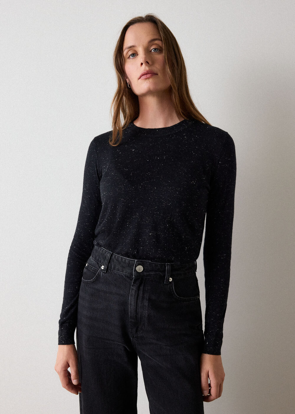 Black Annie Sparkle Crew Neck